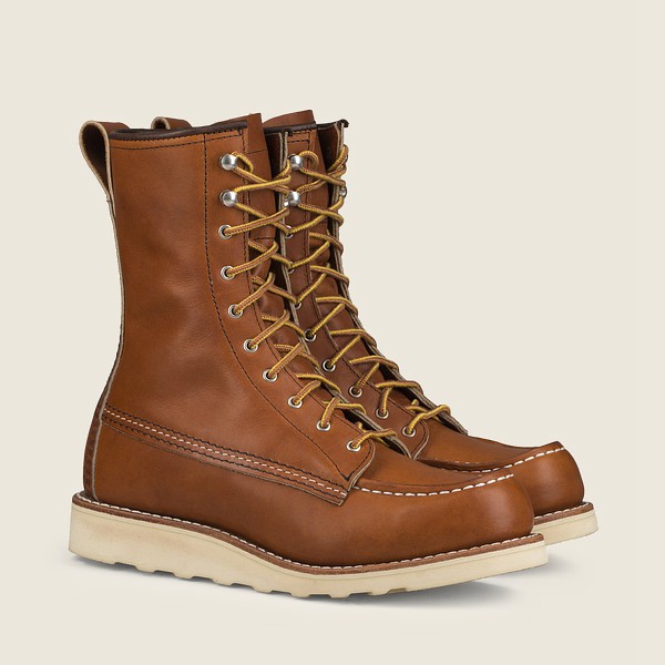 Red Wing Heritage Boots Brown - Red Wing Womens 8-inch Moc - Tall Legacy Athletics - ZVUYQ-0934